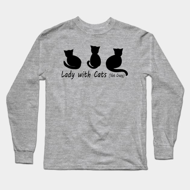 Lady with Cats (Not Crazy) Long Sleeve T-Shirt by Nutmegfairy